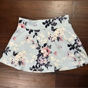 Laura Ashley Floral Skater Skirt - Light Blue and Pink